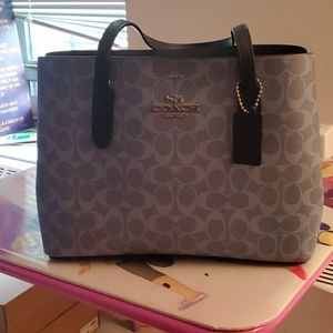Coach blue tote bag
